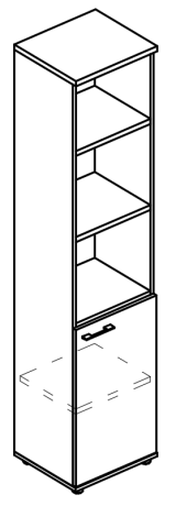 Шкаф для документов полузакрытый узкий (топ ДСП) вяз либерти / мокко премиум