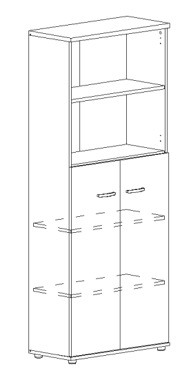 Шкаф для документов полузакрытый белый премиум / мокко премиум