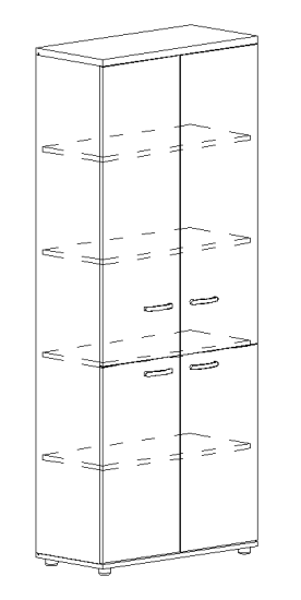 Шкаф для документов закрытый 4-х дверный дуб шамони / белый премиум
