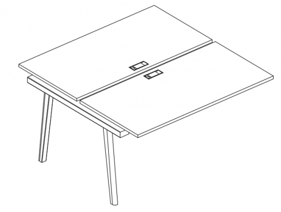 Секция стола рабочей станции (2х160) дуб шамони