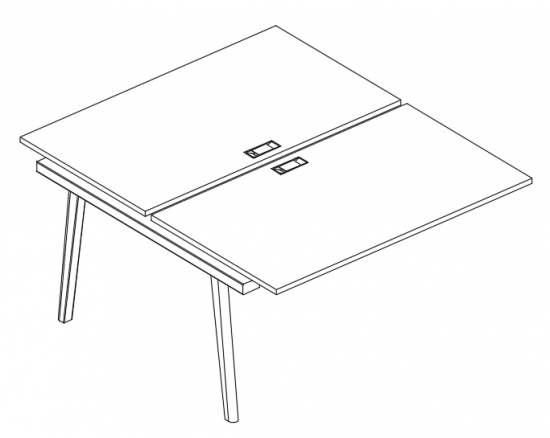 Секция стола рабочей станции (2х160) мокко премиум