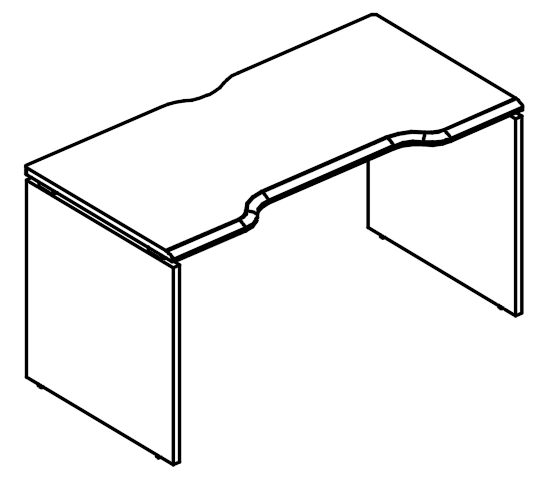 Стол эргономичный Симметрия на каркасе ДСП (1 скос) вяз либерти / мокко премиум