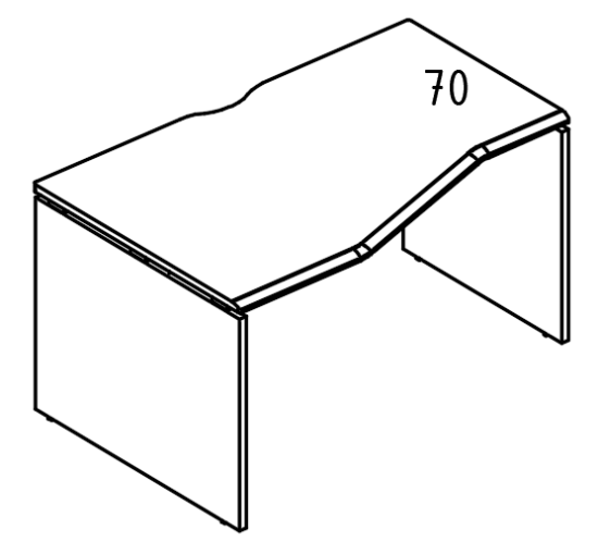 Стол эргономичный Техно на каркасе ДСП (1 скос) левый  мокко премиум / вяз либерти