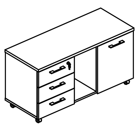 Тумба для оргтехники (топ ДСП) мокко премиум / мокко премиум