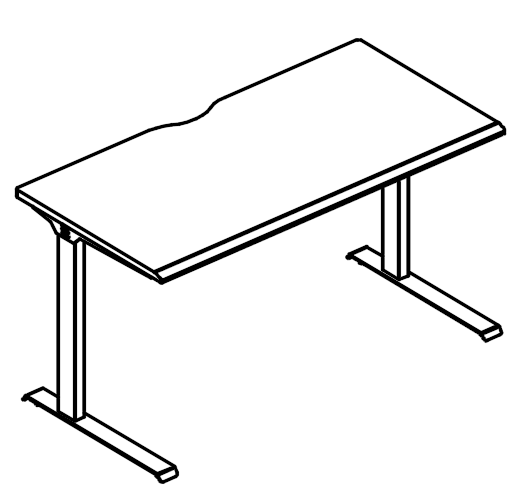Стол офисный 120 на металлокаркасе МL (1 скос) мокко премиум / антрацит