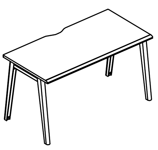 Стол на металлокаркасе МТ 1 скос мокко премиум / белый, вставка мокко
