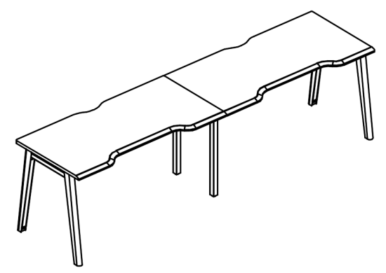 Рабочая станция Симметрия  опоры МТ 1 скос (2х140)  вяз либерти / белый, вставка белая
