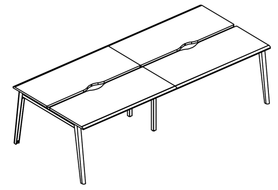 Рабочая станция на каркасе МТ (1 скос) (4х120) мокко премиум / белый, вставка белая