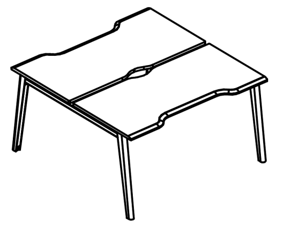 Рабочая станция (2х120) Симметрия опоры МТ 1 скос вяз либерти / белый, вставка мокко